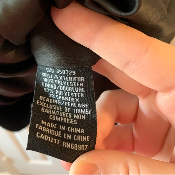 Le Chateau Black Floral Lace Beaded Cocktail Dress L - Picture 10 of 15